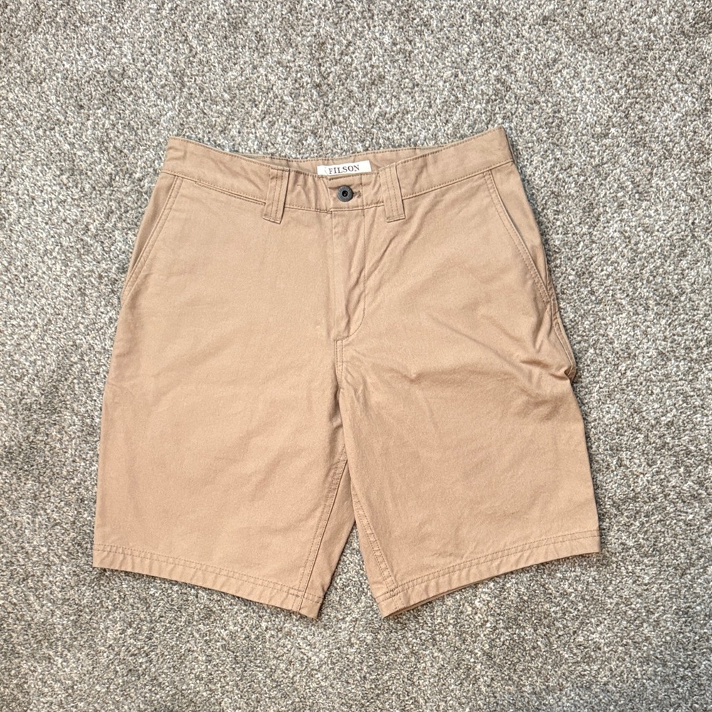 Filson Men's Tan Flat Front Shorts